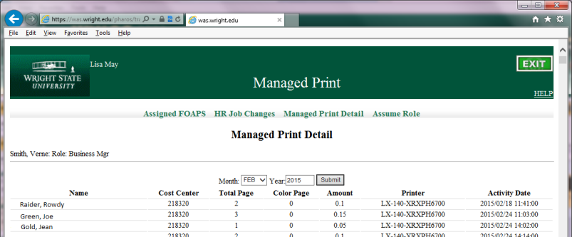 Managed Print Detail Managed Print Detail