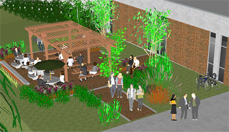 Rendering of Veterans Memorial Center Champion Garden