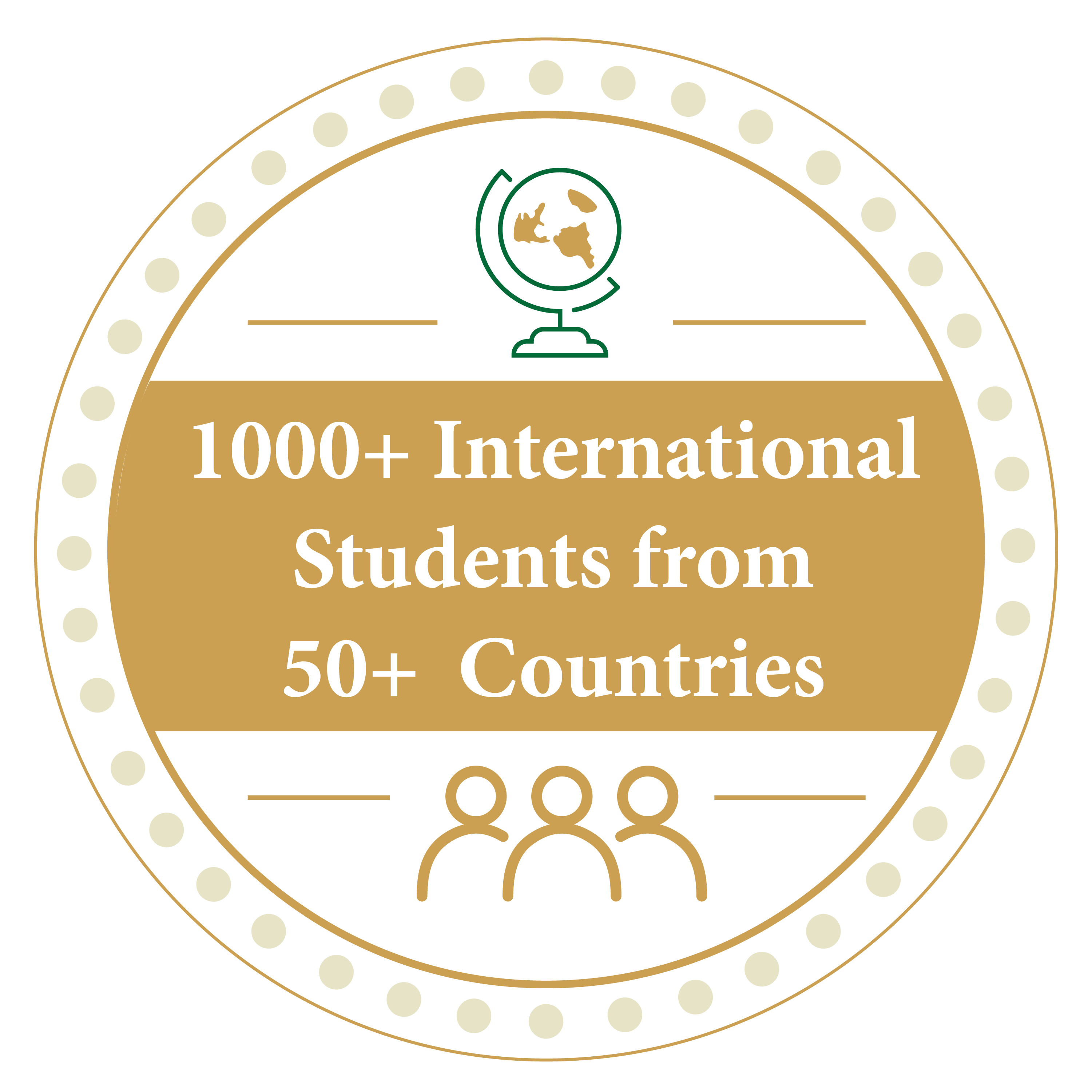 1000+ international students from 50+ Countries