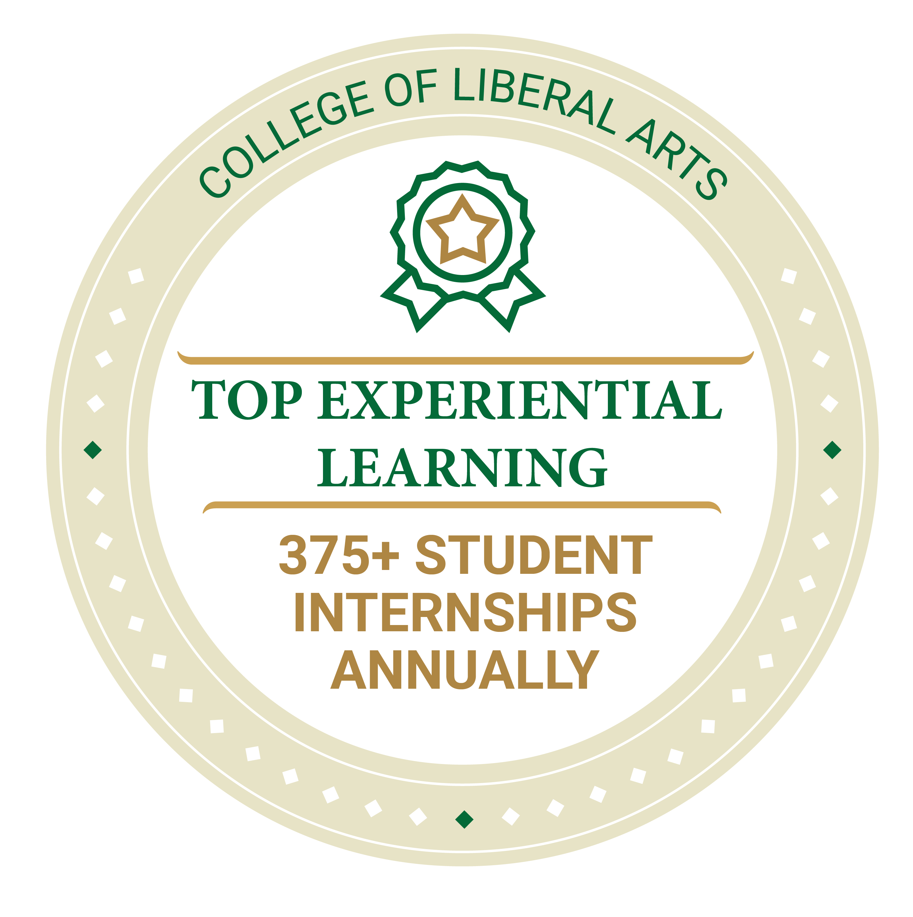 College of liberal arts top experiential learning 375 student internships annually