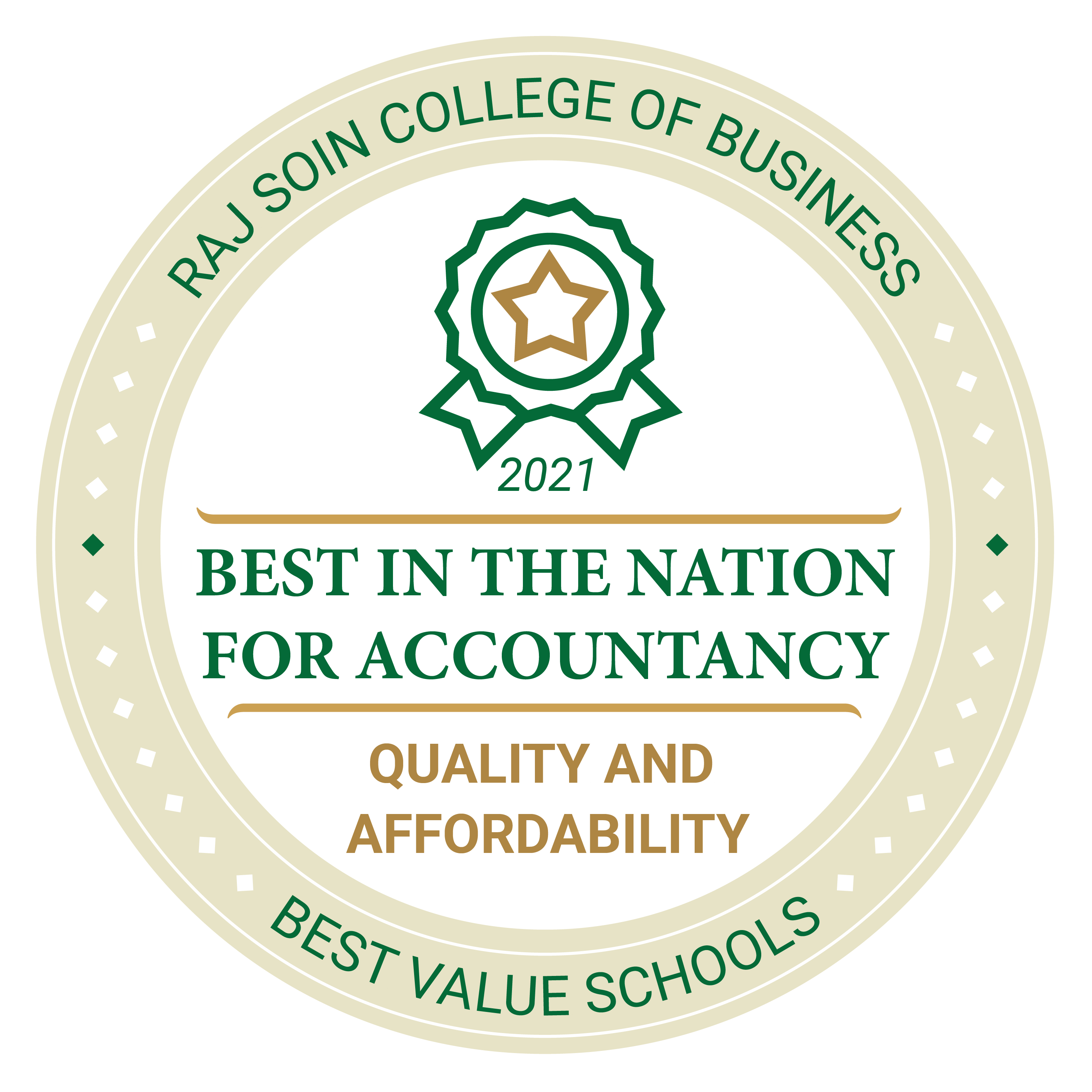 2021 Best Value Schools Best in the nation Quality and Affordability Raj Soin College of Business.png