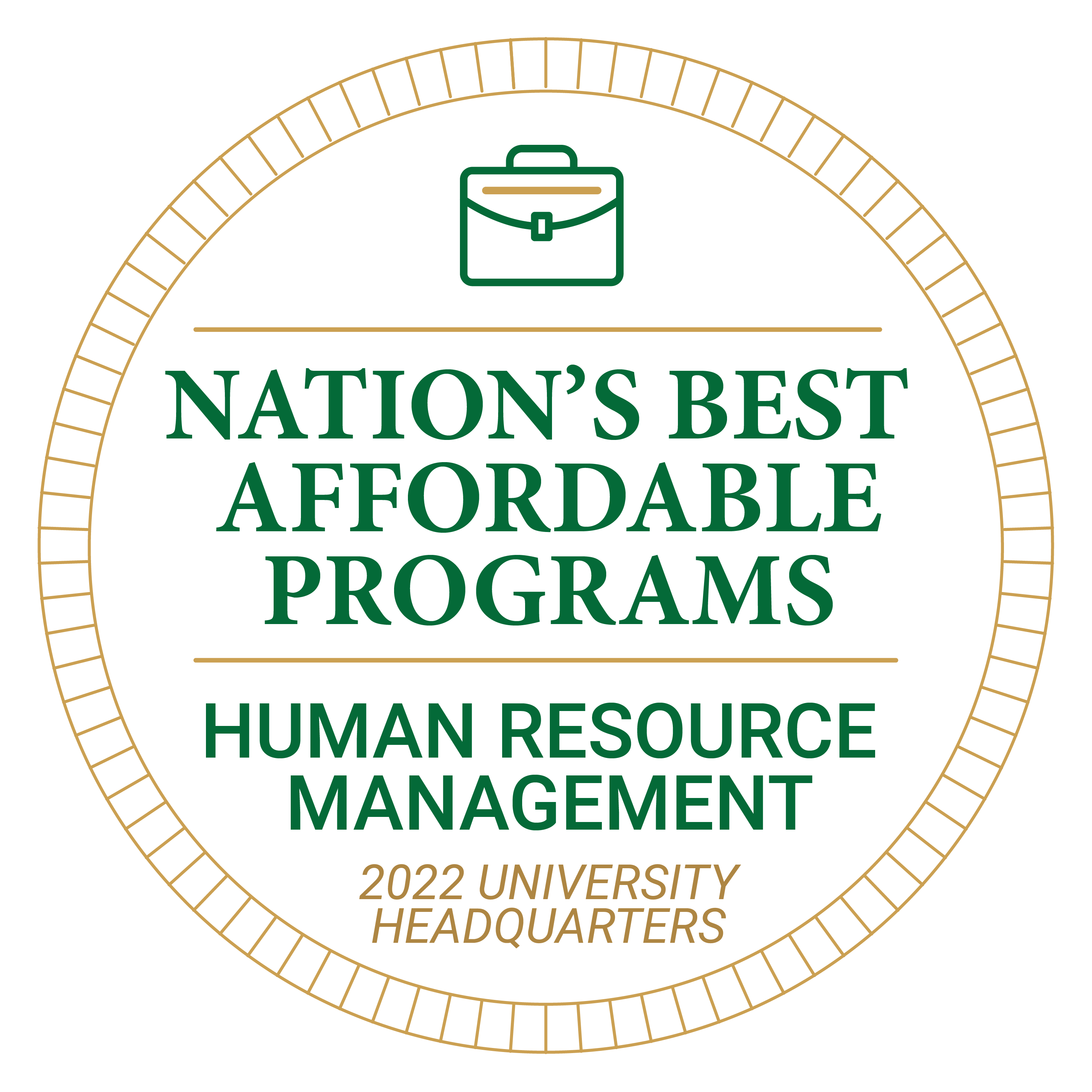 2022 University Headquarters Nation's Best Affordable programs Human Resource Management