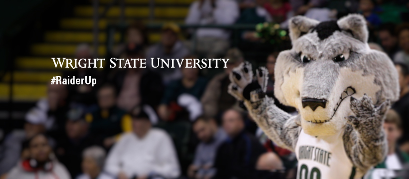 wright state university photo of rowdy at a basketball game facebook cover image