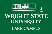 Wright State Lake Campus primary logo - white