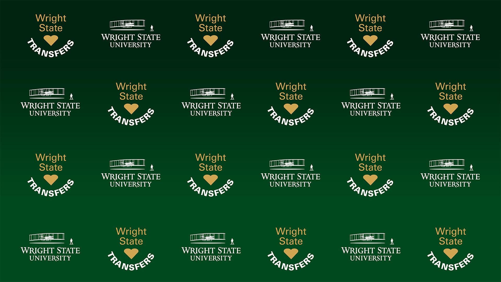 video conference background with wright state logo and wright state loves transfers graphic