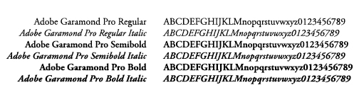 Wright State primary typeface - Adobe Garamond Pro