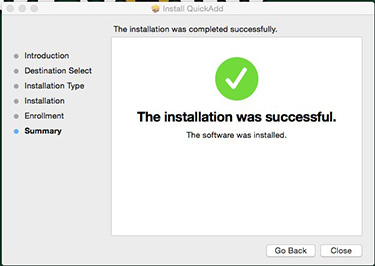 screen capture of the casper installation successful window