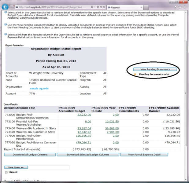 Query Budget Link