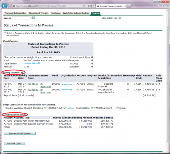 Pending Documents