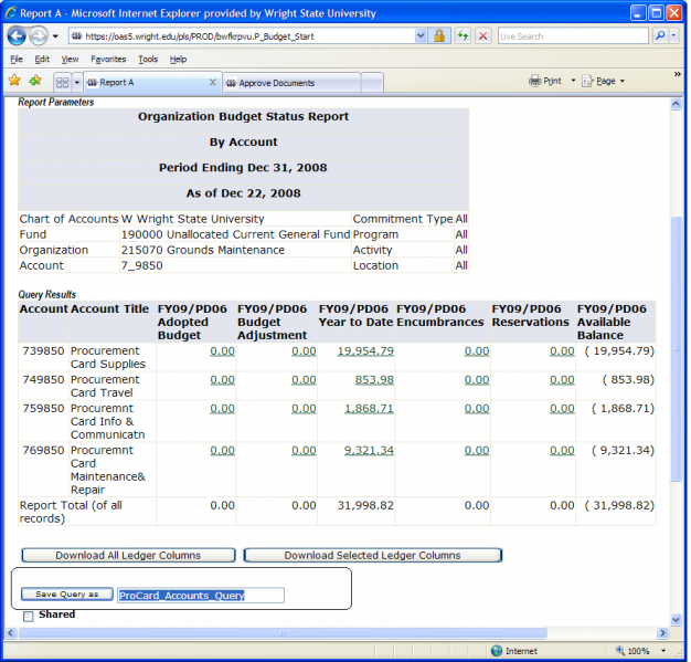 Save Query Templates