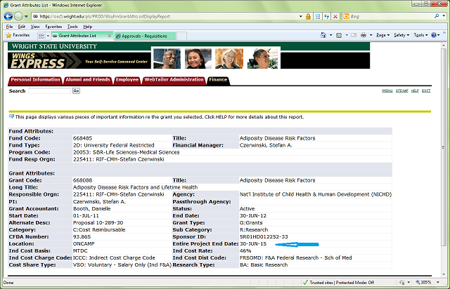 Grant Attributes Query