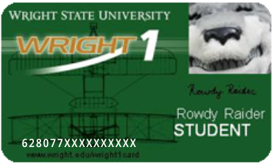 image of a wright state university wright1 card