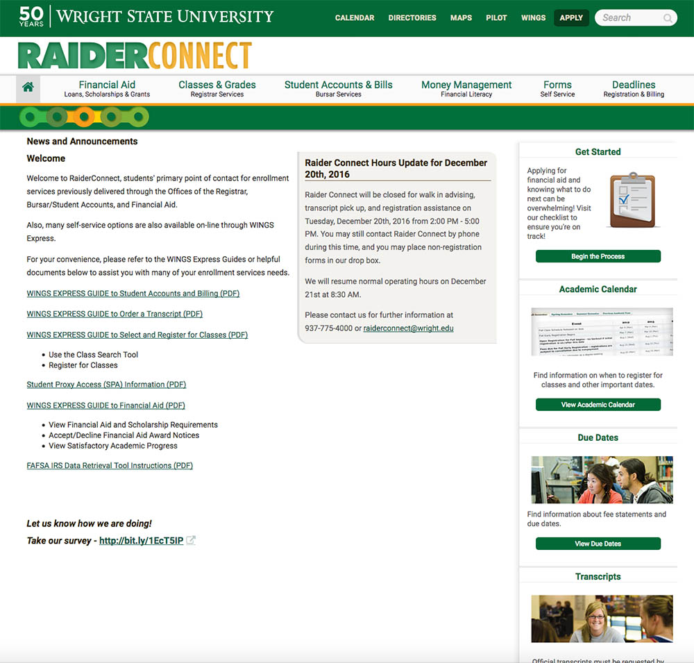 Raider Connect Homepage Old