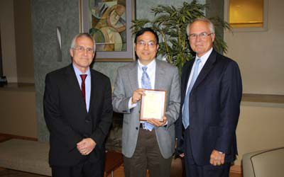 Dr. Lang Hong, Ph.D., Associate Dean in the College of Engineering and Computer Science, was awarded the International Education