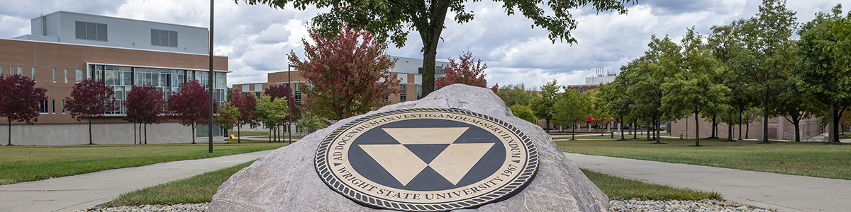 photo of the rock with the university seal