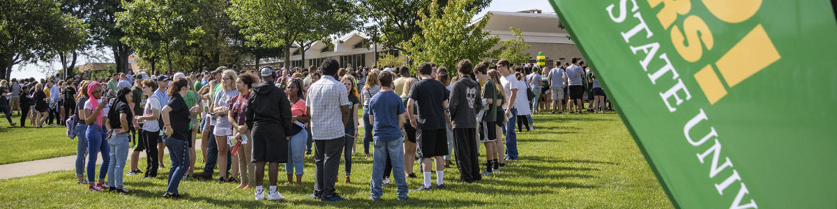 photo of students outside on campus