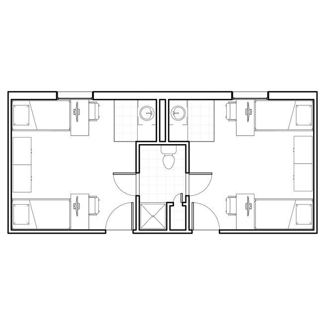 the woods double room floor plan
