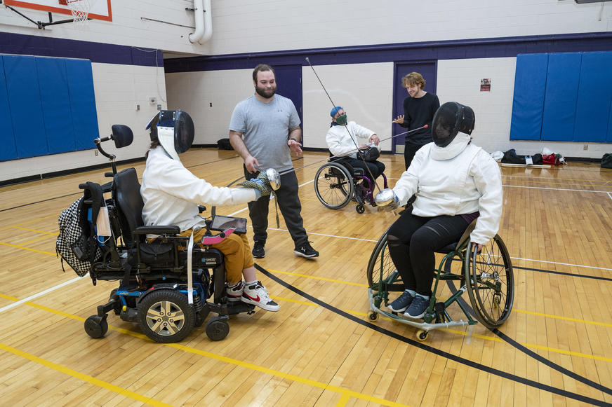 photo of students in adapted recreation fencing