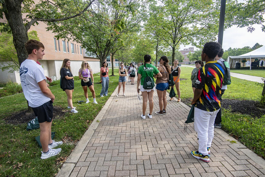 photo of students at an event on campus