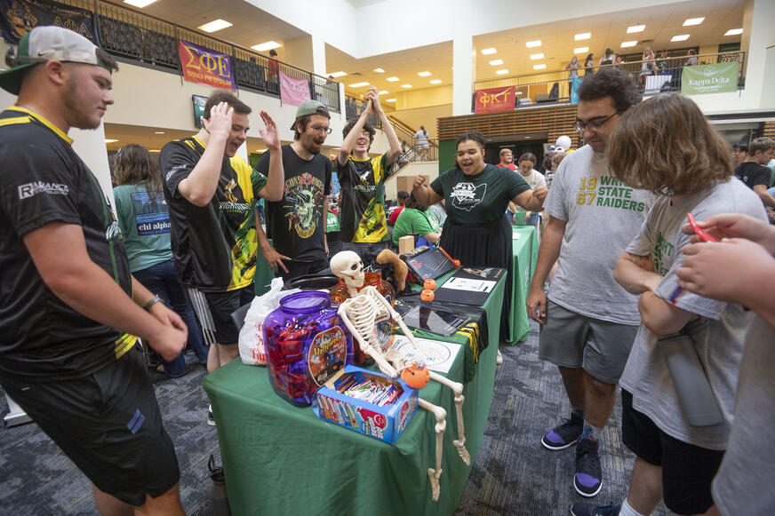 photo of students at an event on campus