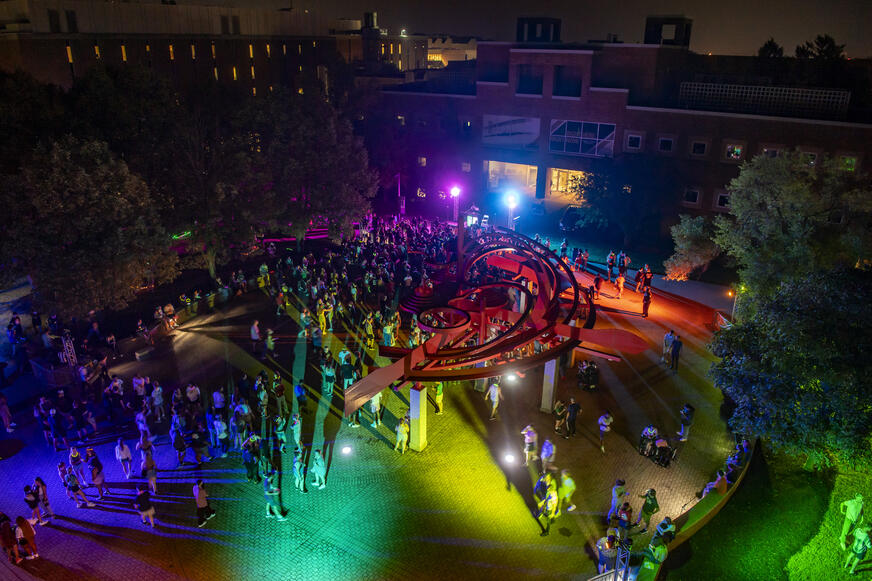 photo of students at an event on campus