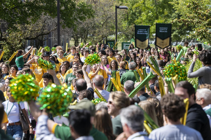 photo of students at an event on campus