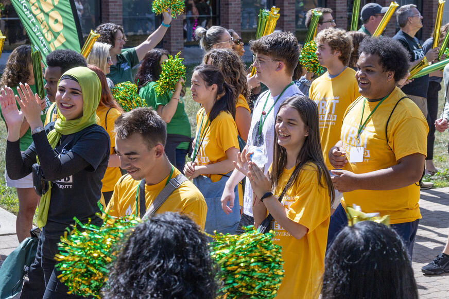 photo of students at an event on campus