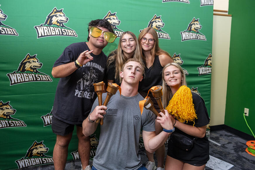 photo of students at an event on campus