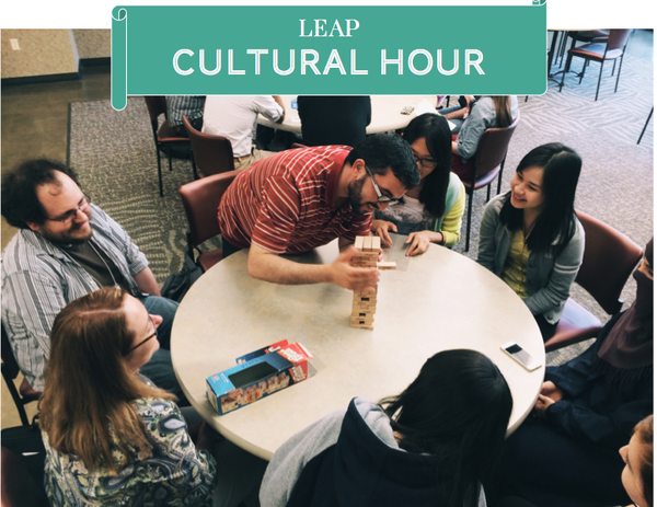 LEAP students play JENGA