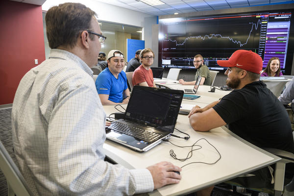 Student and professor in class together