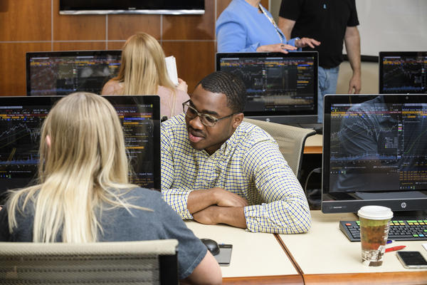Students working together in a classroom