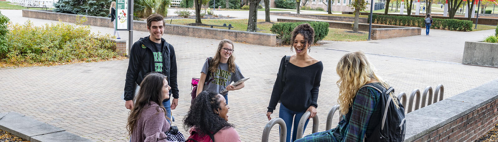 photo of students outside on campus
