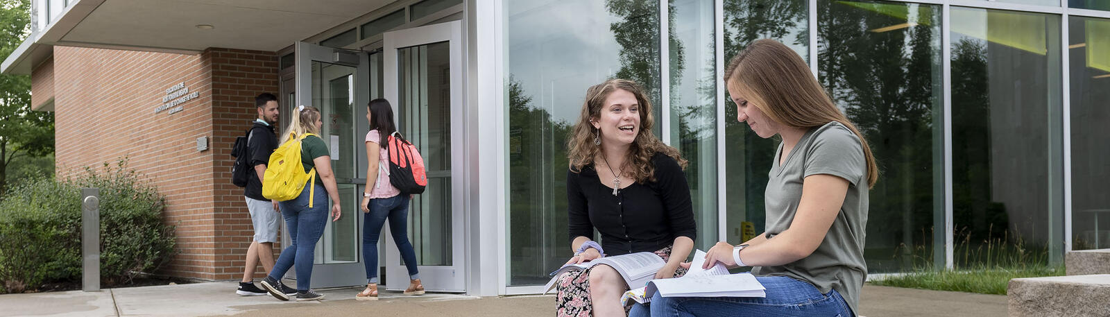 photo of students outside on campus