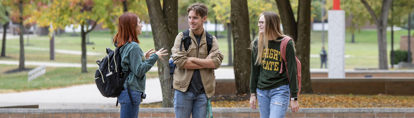 photo of students outside on campus