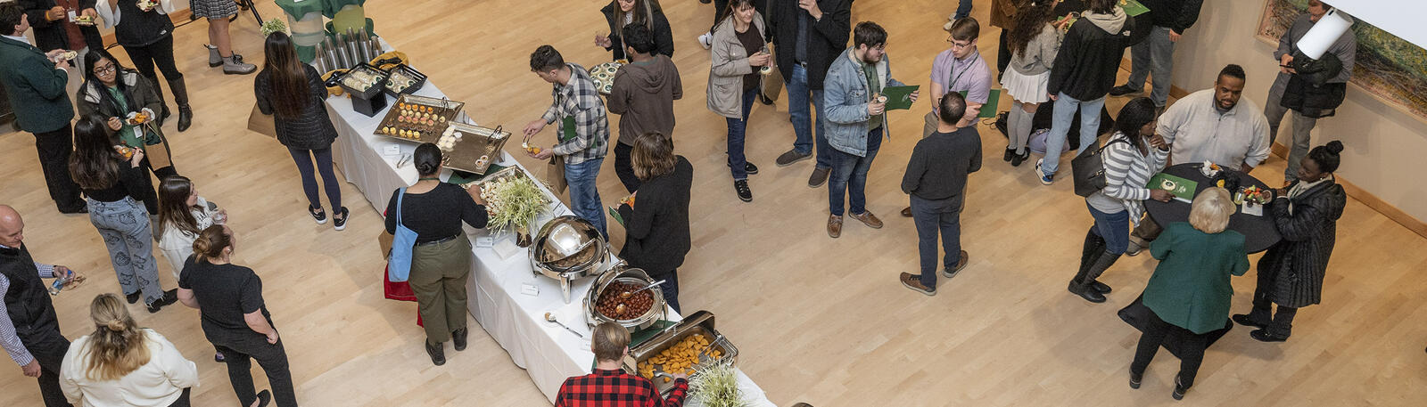 photo of attendees at a catered event