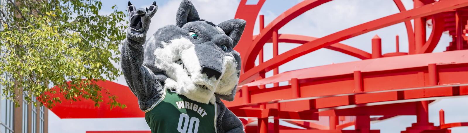 photo of rowdy raider on campus