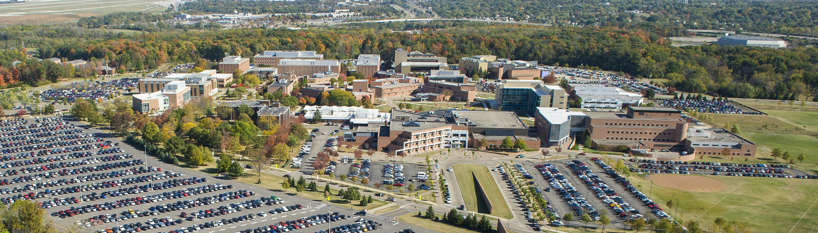 aerial photo of wright state's campus