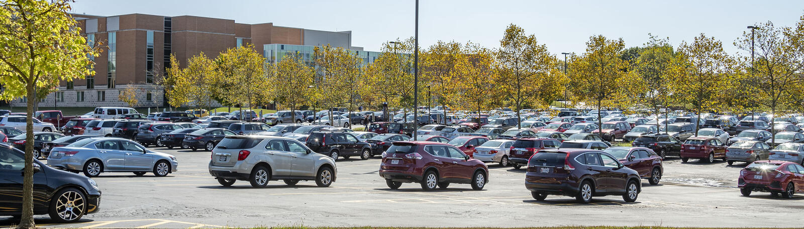 photo of cars in a parking lot at wright state