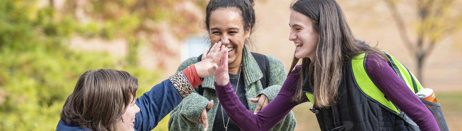 photo of students outside on campus