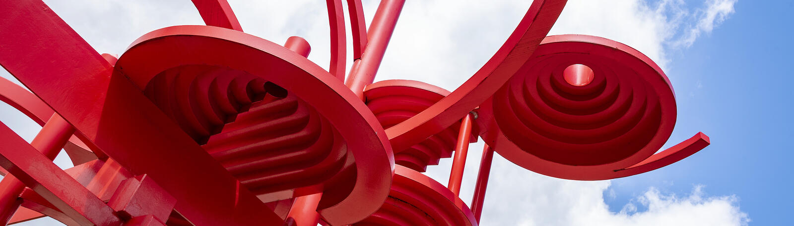 photo of the turning points sculpture on campus