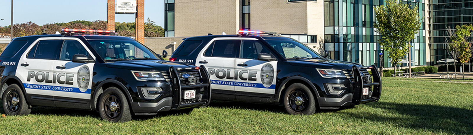 photo of police vehicles on campus