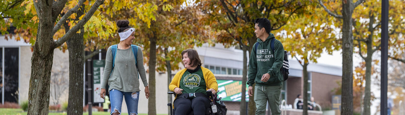 photo of students outside on campus