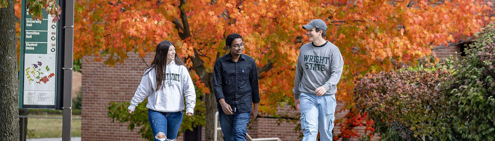 photo of students walking outside on campus