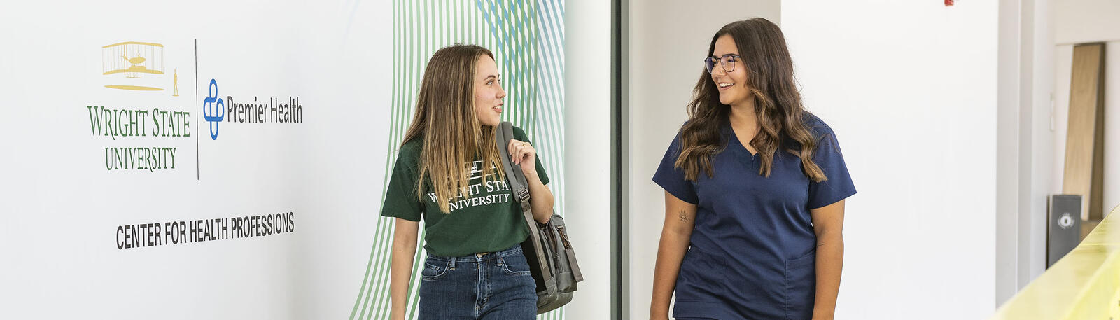 photo of students walking outside of the center for health professions