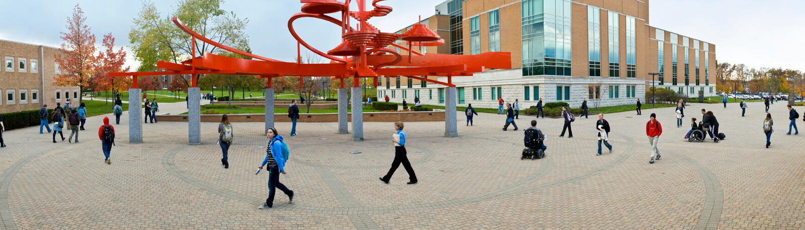 photo of people walking on wright state's campus