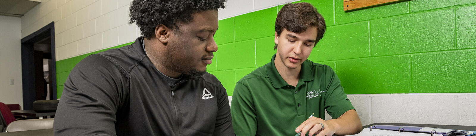 students studying in an aviation class 