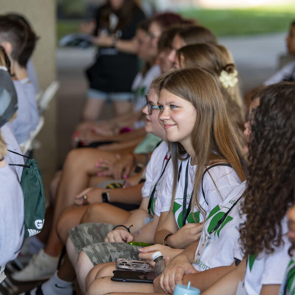 students listening to a presentation during weeks of welcome