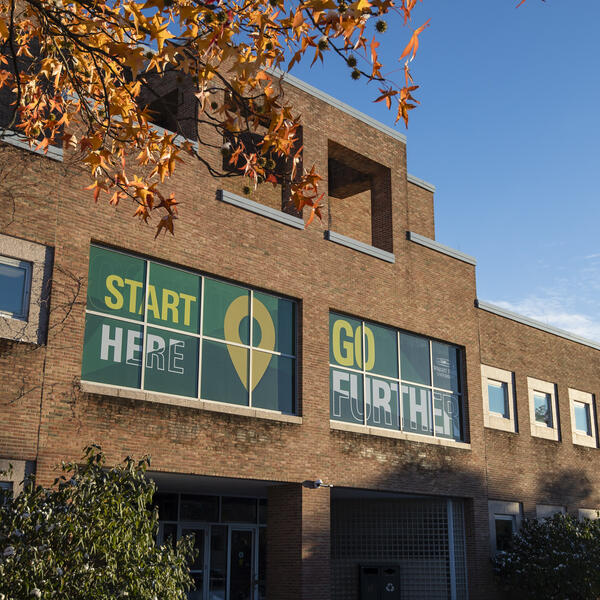 go further mural on the math and micro building at wright state