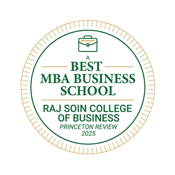 princeton review 2025 a best mba business school badge