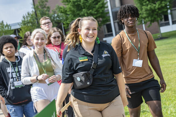 photo of students on a campus tour